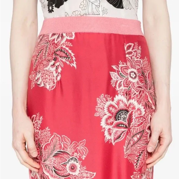 Etro Coral and Pink Floral Skirt Set